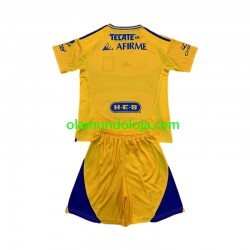 Camisola Tigres UANL Criança Equipamento Primeiro 2024-2025 Manga Curta